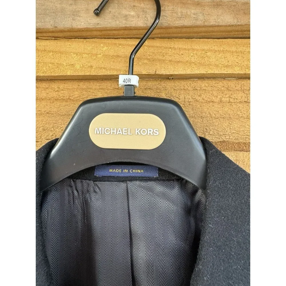 Michael Kors Men's Black Color Sports Coat‎ Size 40R Wool Blend 2 Button Blazer